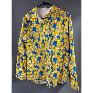 Vintage Simpson's-sleeve button-down shirt featuring an all-over print Size L